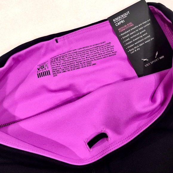 NWT VS VSX Sport Logo Med. Rise Knockout Capri, XS - Picture 7 of 10